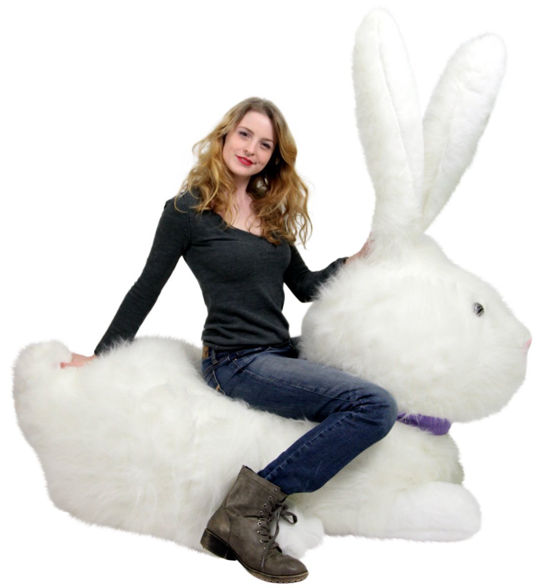 American Made Huge Stuffed Bunny 52 Inch Soft Gigantic Plush Rabbit Ma ...