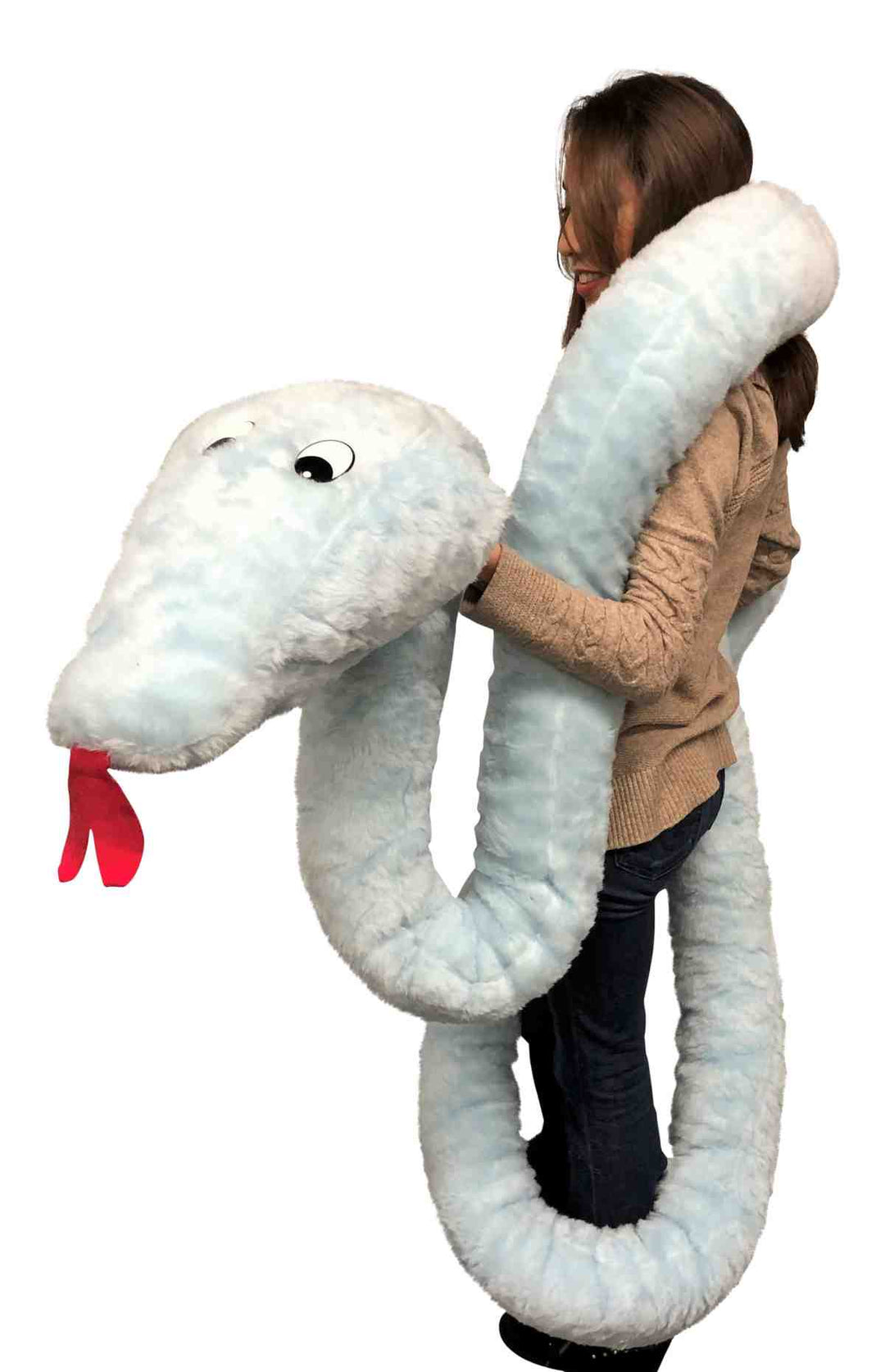 Big Plush American Made Huge Stuffed Snake 18 Feet Long Big Plush Sky Blue Color Serpent Made in USA