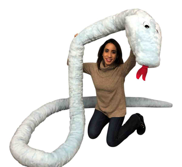 Big Plush American Made Huge Stuffed Snake 18 Feet Long Big Plush Sky Blue Color Serpent Made in USA