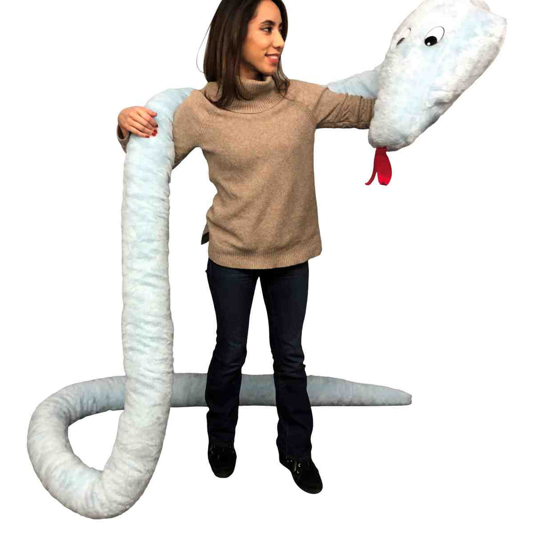 Big Plush American Made Huge Stuffed Snake 18 Feet Long Big Plush Sky Blue Color Serpent Made in USA