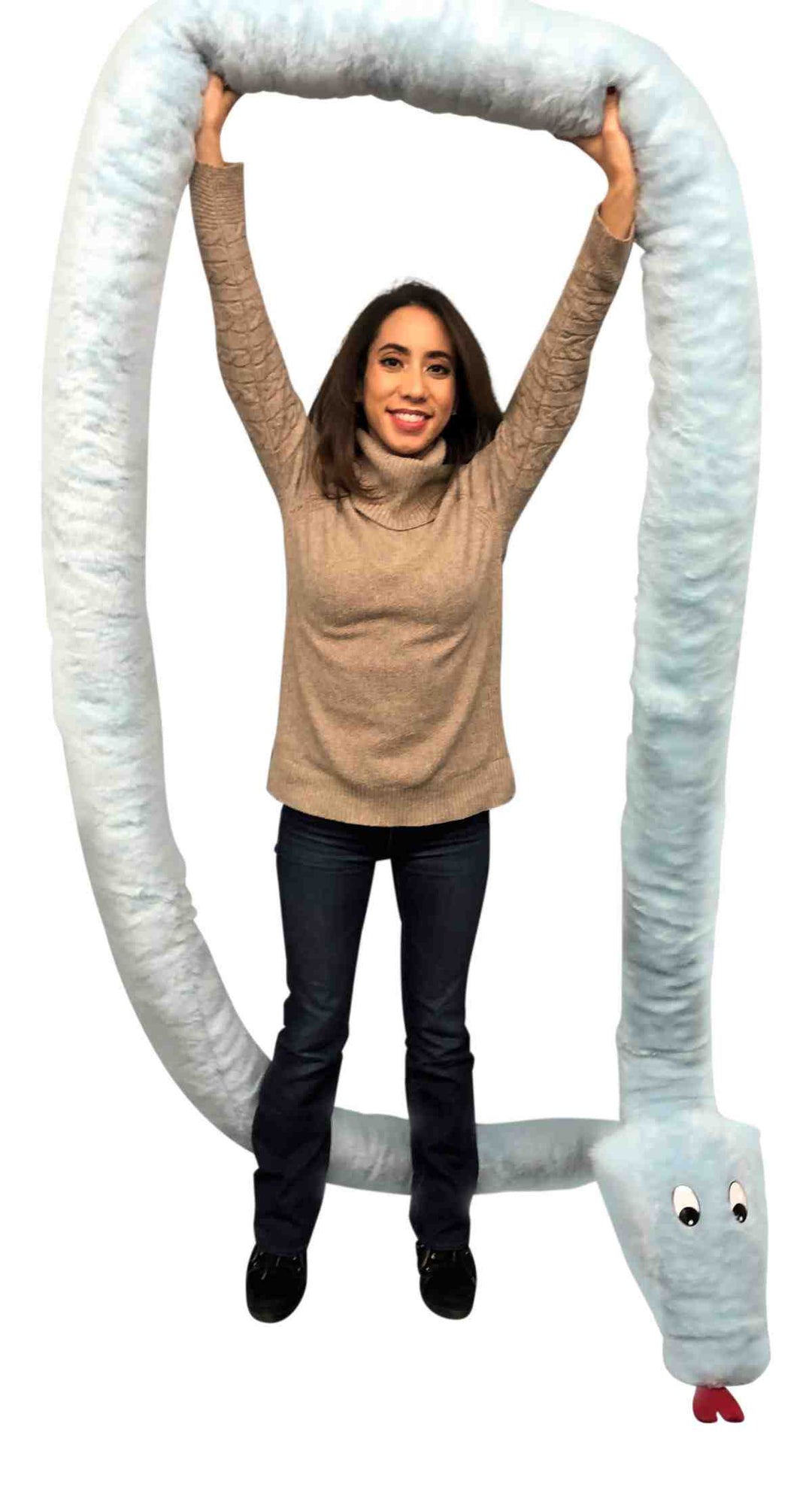 Big Plush American Made Huge Stuffed Snake 18 Feet Long Big Plush Sky Blue Color Serpent Made in USA