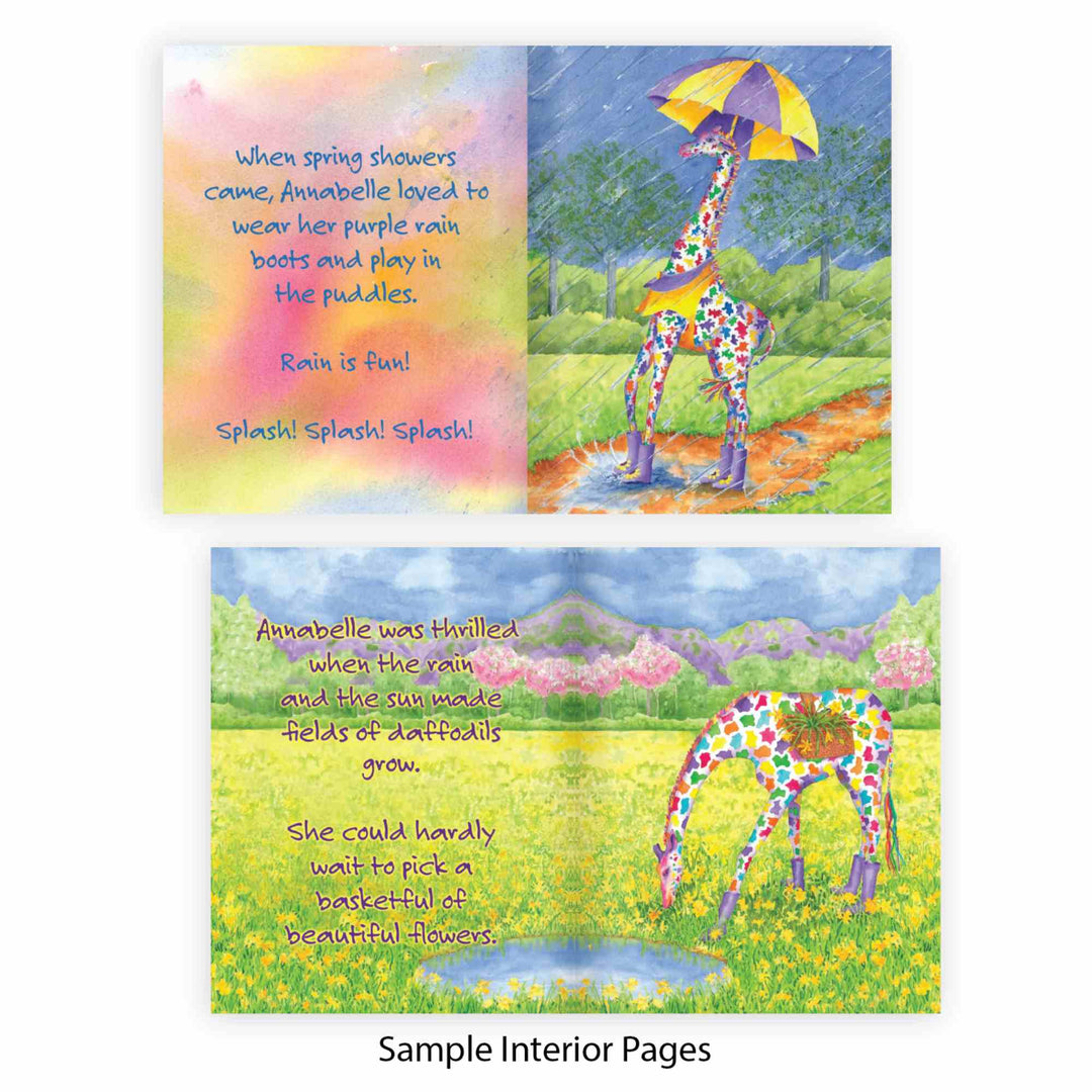 Annabelle the Stuffed Giraffe for Children 14-inch Soft Plush Toy with Optional 4-Book Set