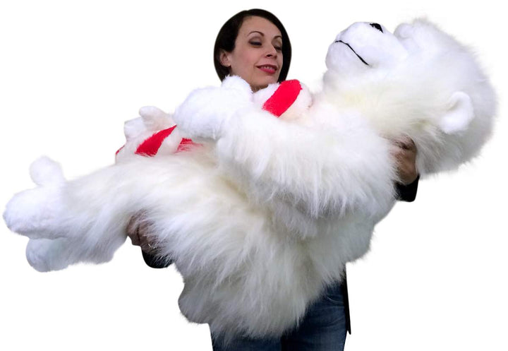 Giant Stuffed Christmas Gorilla With Big Plush Candy Cane, American Made 40 inch Soft Plush