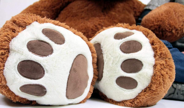 Big Plush Giant  5 Foot Teddy Bear with Heart on Chest, Honey Brown Color, Huge Plushie Gift of Love