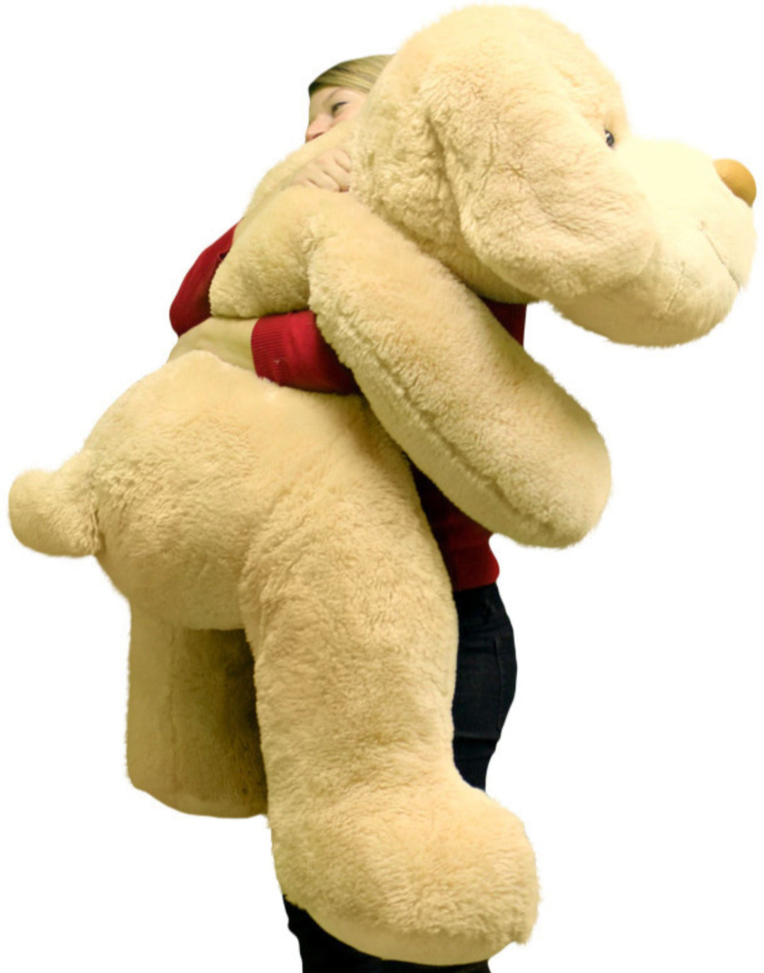 Giant Stuffed Puppy Dog 5 Feet Long Squishy Soft Extremely Large Plush Cream Color