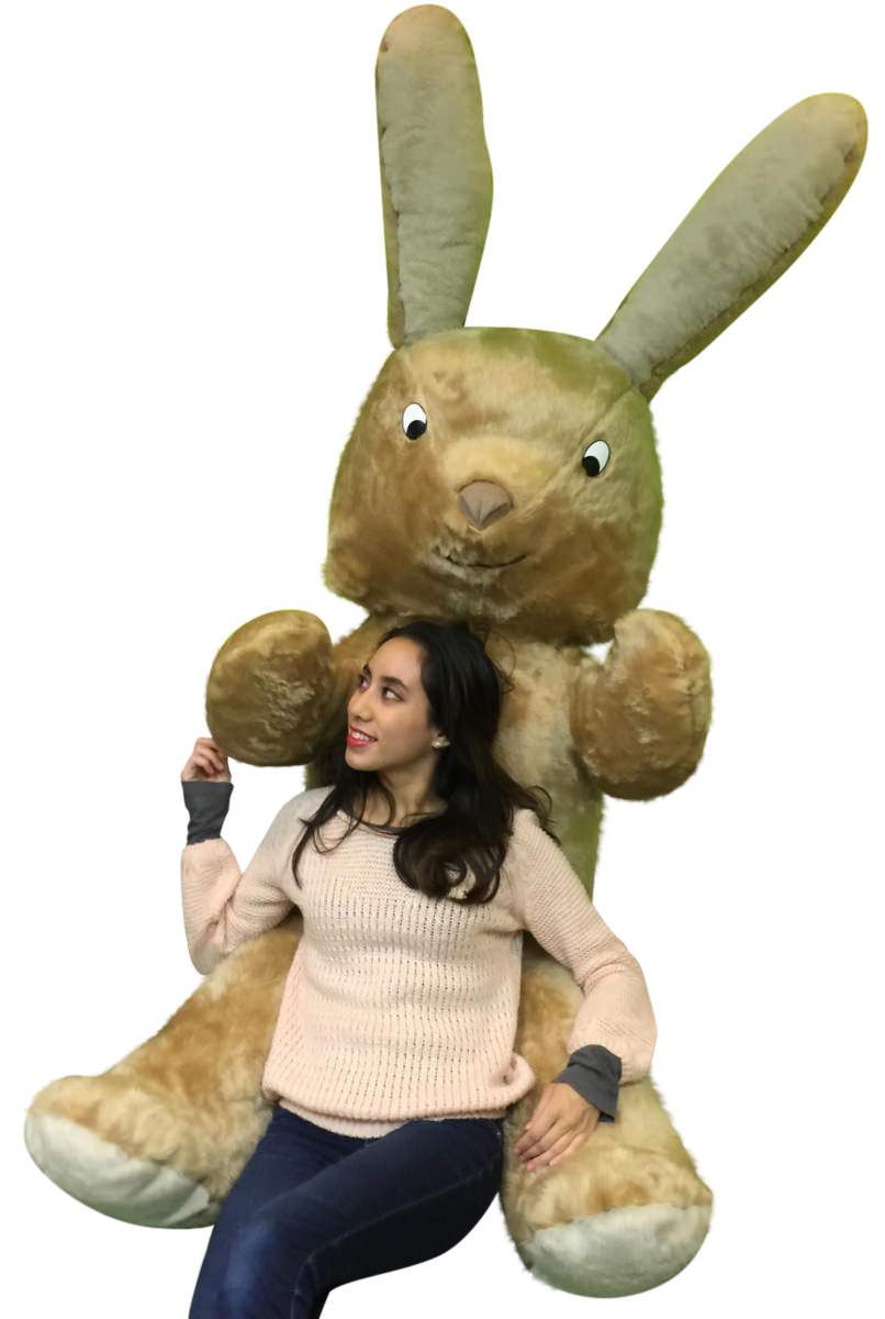 American Made Giant Stuffed Bunny 84 Inches Soft Brown 7 Foot Huge Plush Rabbit