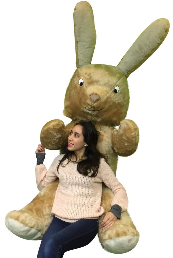 American Made Giant Stuffed Bunny 84 Inches Soft Brown 7 Foot Huge Plush Rabbit