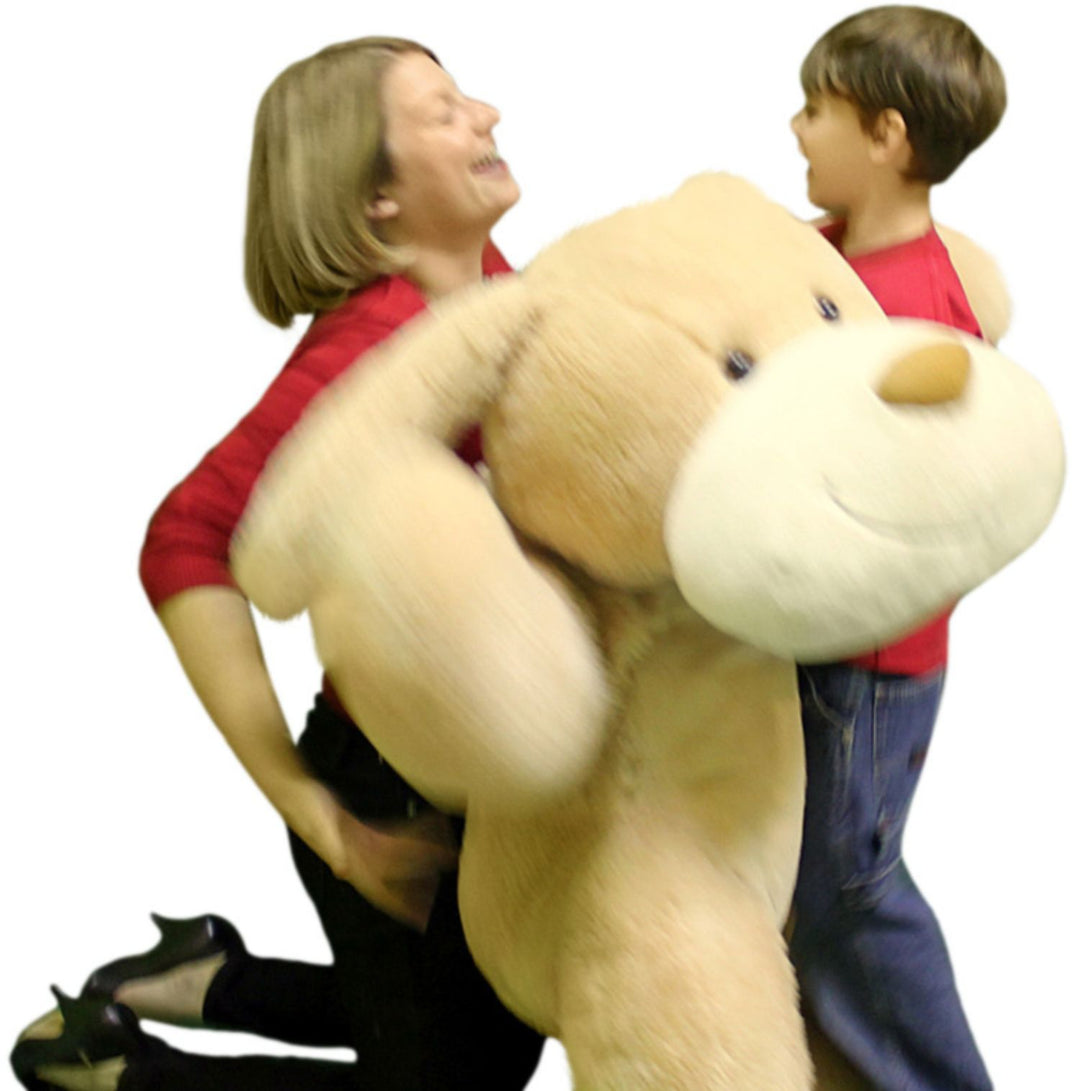 Giant Stuffed Puppy Dog 5 Feet Long Squishy Soft Extremely Large Plush Cream Color