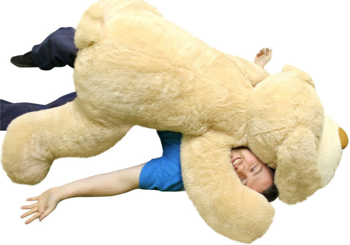 Giant Stuffed Puppy Dog 5 Feet Long Squishy Soft Extremely Large Plush Cream Color