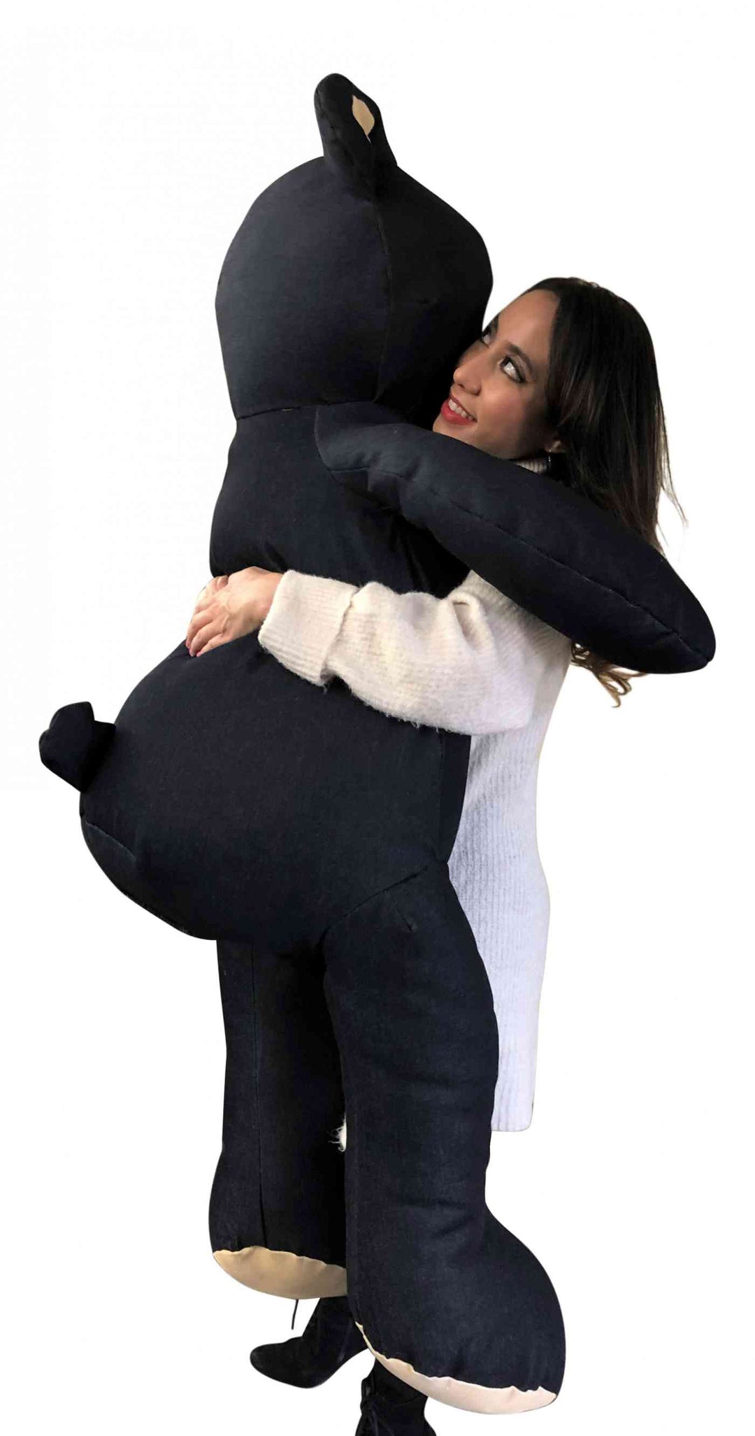 American Made Giant Denim  Teddy Bear Soft 60 Inches 5 Feet Tall, Huge Plushie created with Blue Jeans Dungarees Fabric weighs 20 Pounds Made in the USA