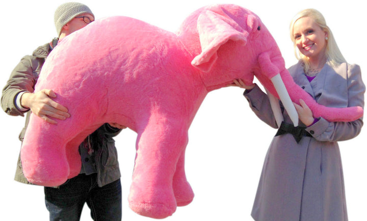 American Made Giant Stuffed Pink Elephant  Huge 54 Inches Long 3 Feet Tall  Made in the USA America