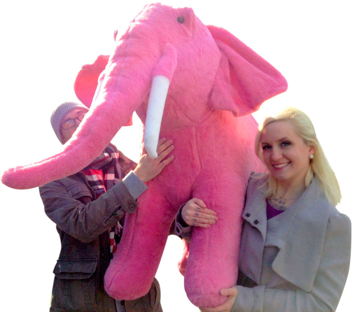 American Made Giant Stuffed Pink Elephant  Huge 54 Inches Long 3 Feet Tall  Made in the USA America