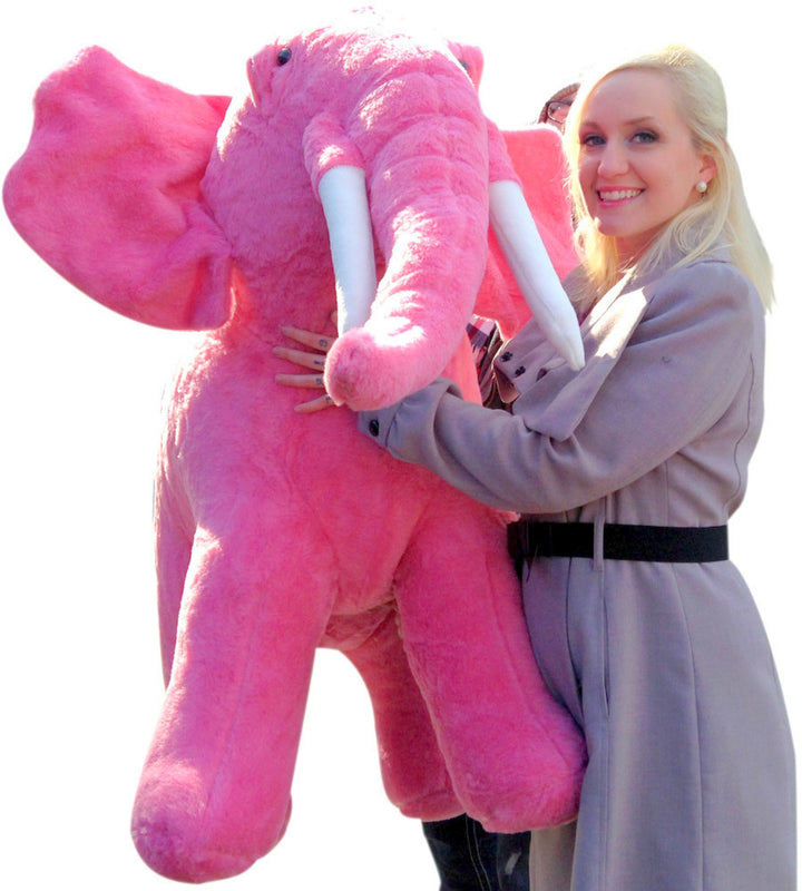 American Made Giant Stuffed Pink Elephant  Huge 54 Inches Long 3 Feet Tall  Made in the USA America