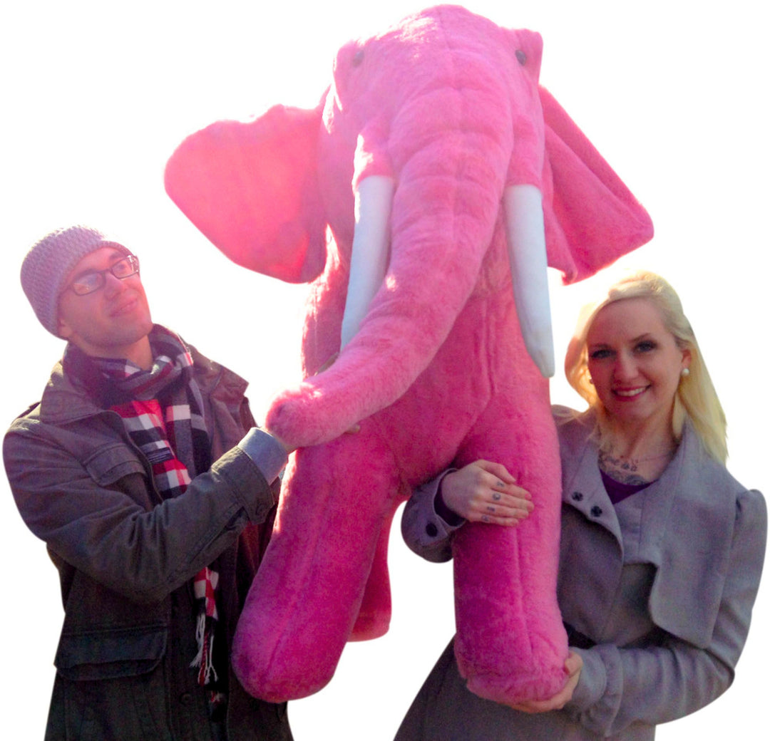 American Made Giant Stuffed Pink Elephant  Huge 54 Inches Long 3 Feet Tall  Made in the USA America