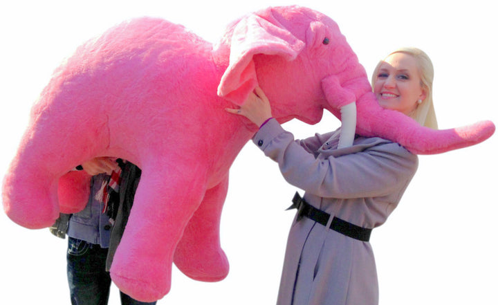 American Made Giant Stuffed Pink Elephant  Huge 54 Inches Long 3 Feet Tall  Made in the USA America