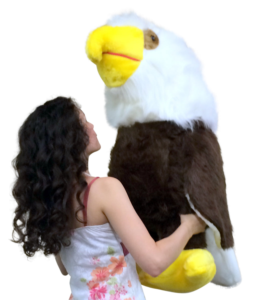 American Made 3 Foot Giant Stuffed Eagle 36 Inch Soft Brown Big Plush Bird Made in USA