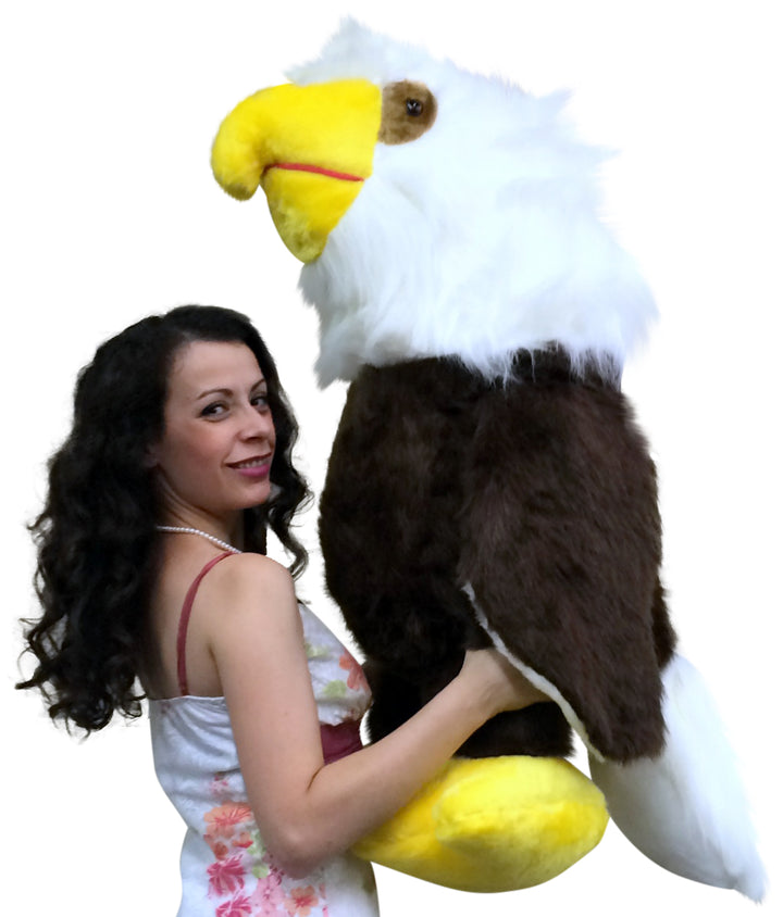 American Made 3 Foot Giant Stuffed Eagle 36 Inch Soft Brown Big Plush Bird Made in USA