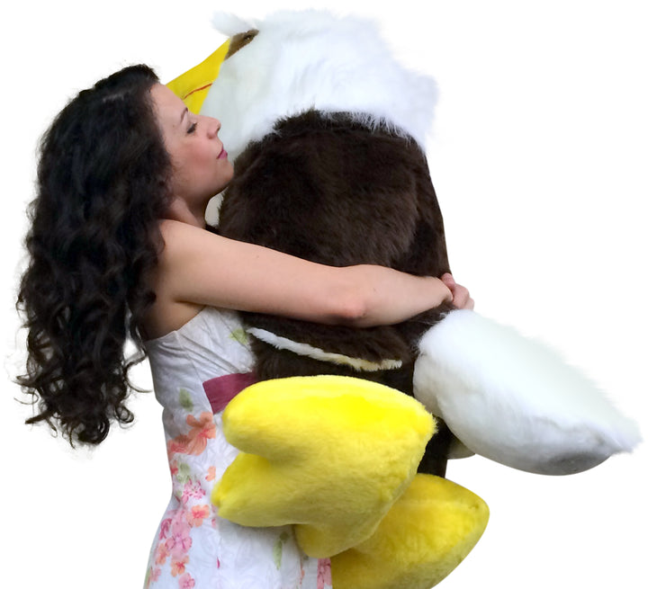American Made 3 Foot Giant Stuffed Eagle 36 Inch Soft Brown Big Plush Bird Made in USA