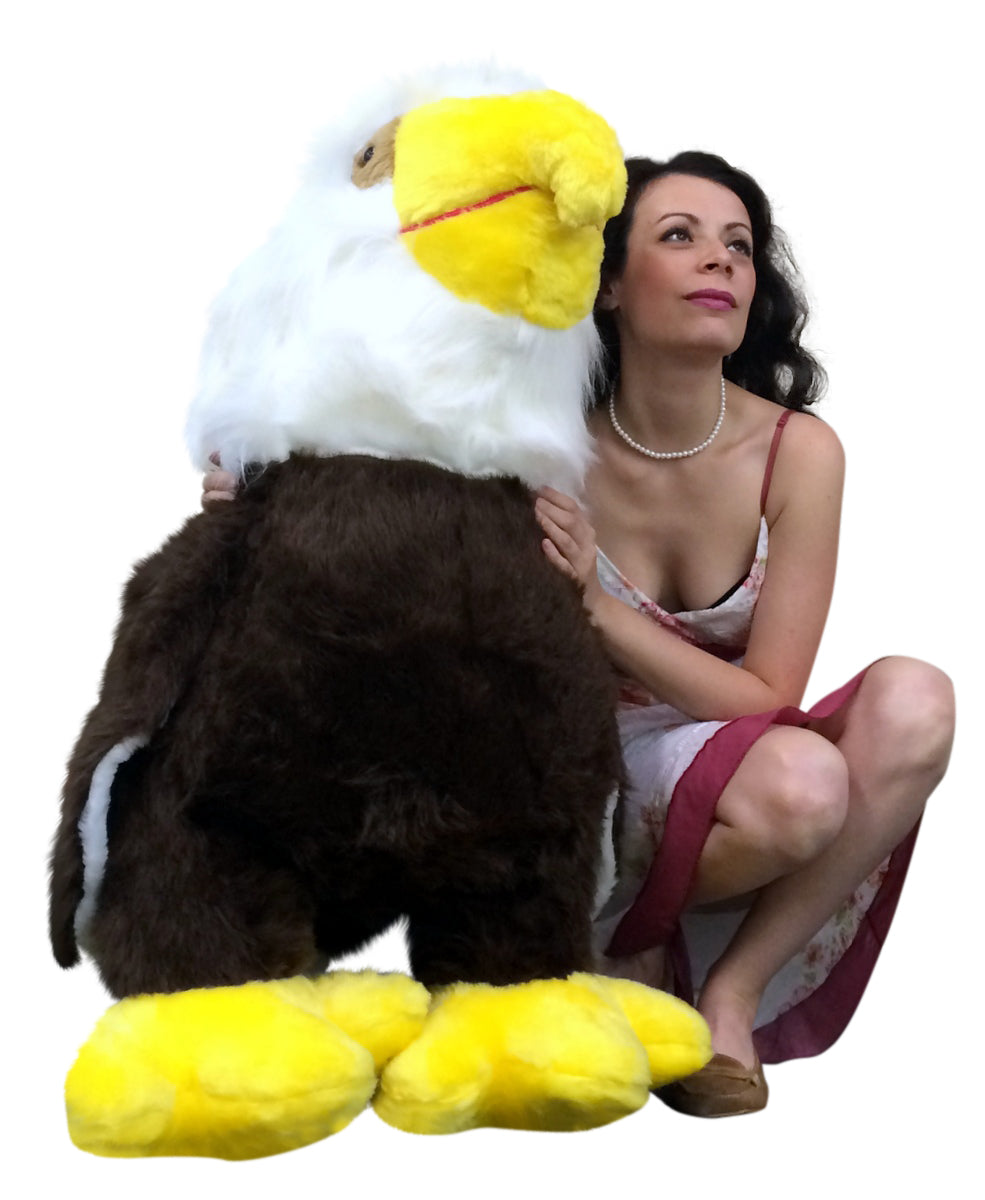 American Made 3 Foot Giant Stuffed Eagle 36 Inch Soft Brown Big Plush Bird Made in USA