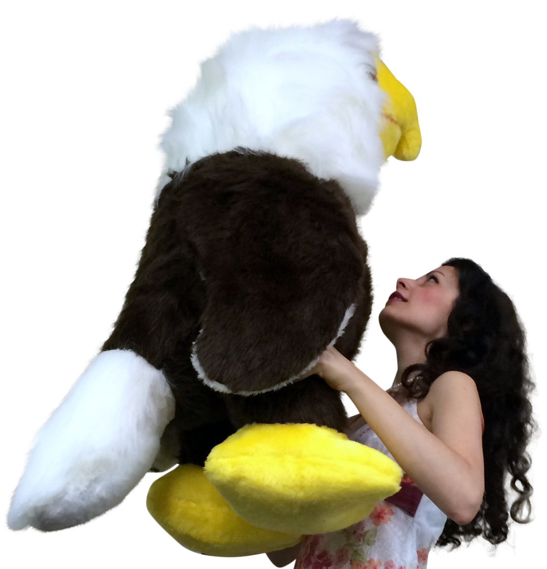 American Made 3 Foot Giant Stuffed Eagle 36 Inch Soft Brown Big Plush Bird Made in USA