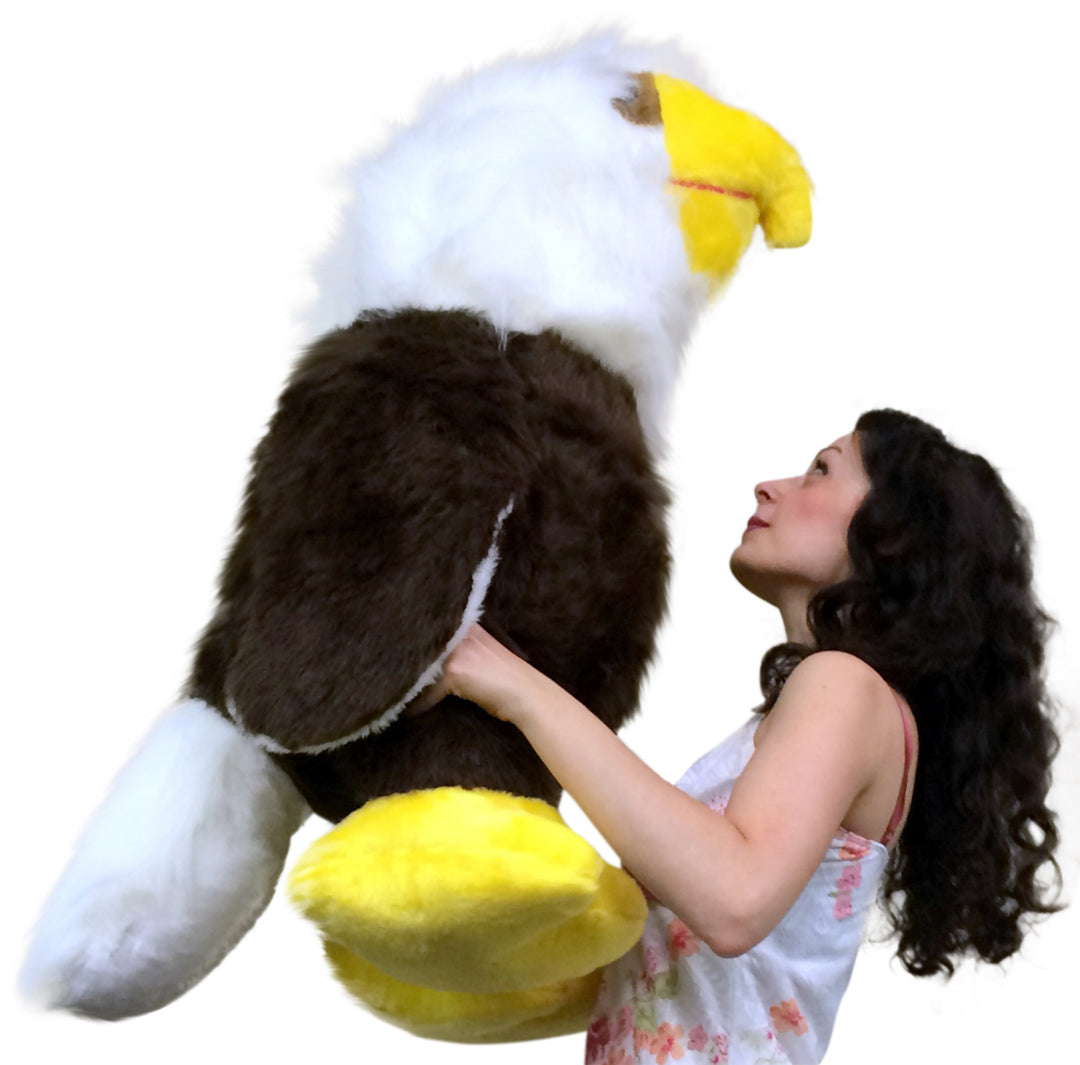 American Made 3 Foot Giant Stuffed Eagle 36 Inch Soft Brown Big Plush Bird Made in USA