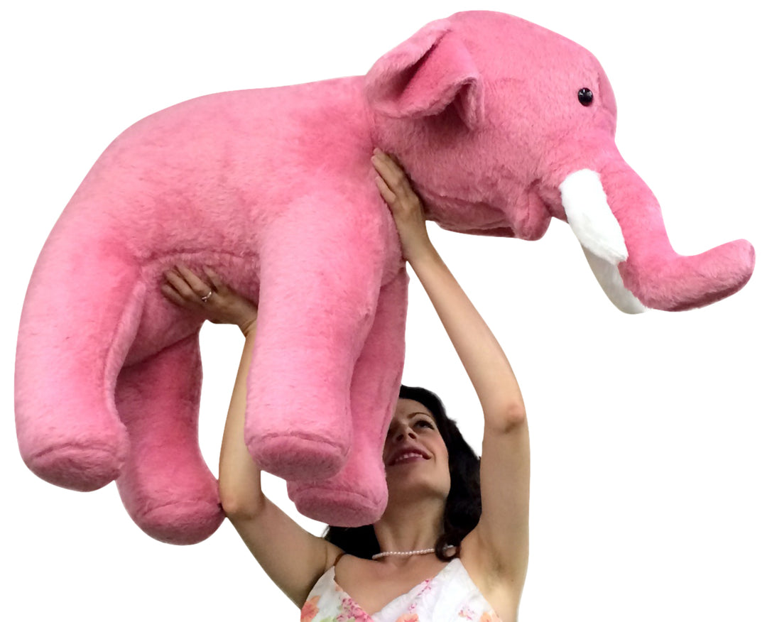 American Made Giant Stuffed Pink Elephant 3 Feet Long Soft Large Stuffed Animal