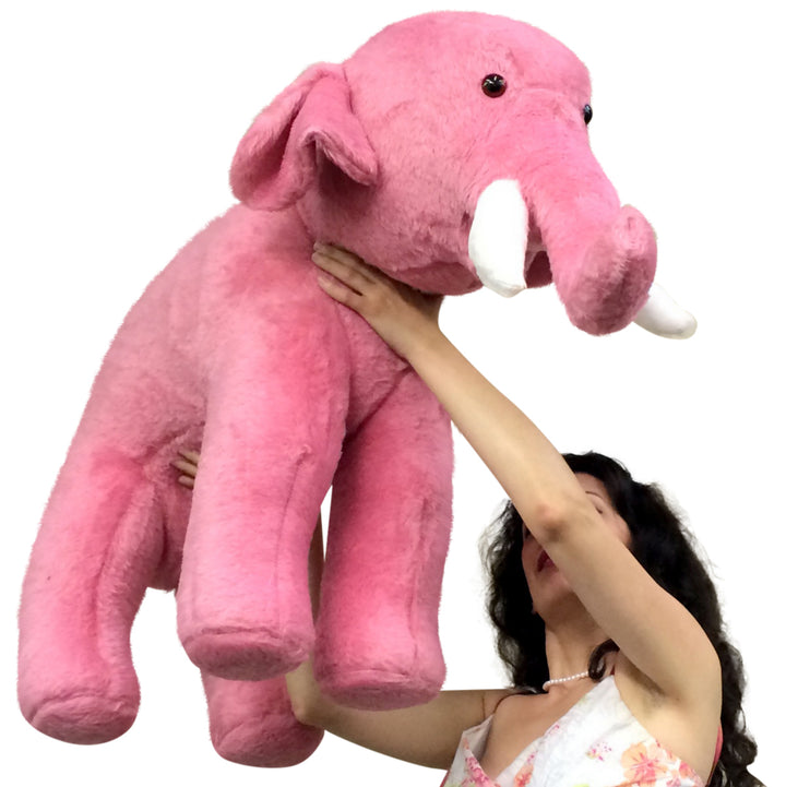 American Made Giant Stuffed Pink Elephant 3 Feet Long Soft Large Stuffed Animal