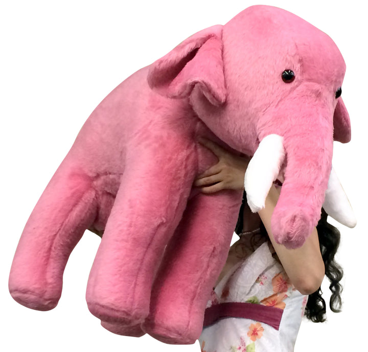 American Made Giant Stuffed Pink Elephant 3 Feet Long Soft Large Stuffed Animal