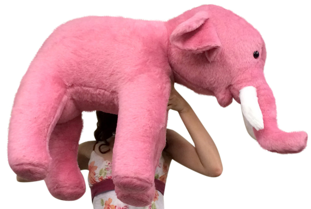 American Made Giant Stuffed Pink Elephant 3 Feet Long Soft Large Stuffed Animal