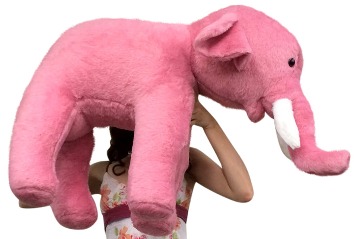 American Made Giant Stuffed Pink Elephant 3 Feet Long Soft Large Stuffed Animal