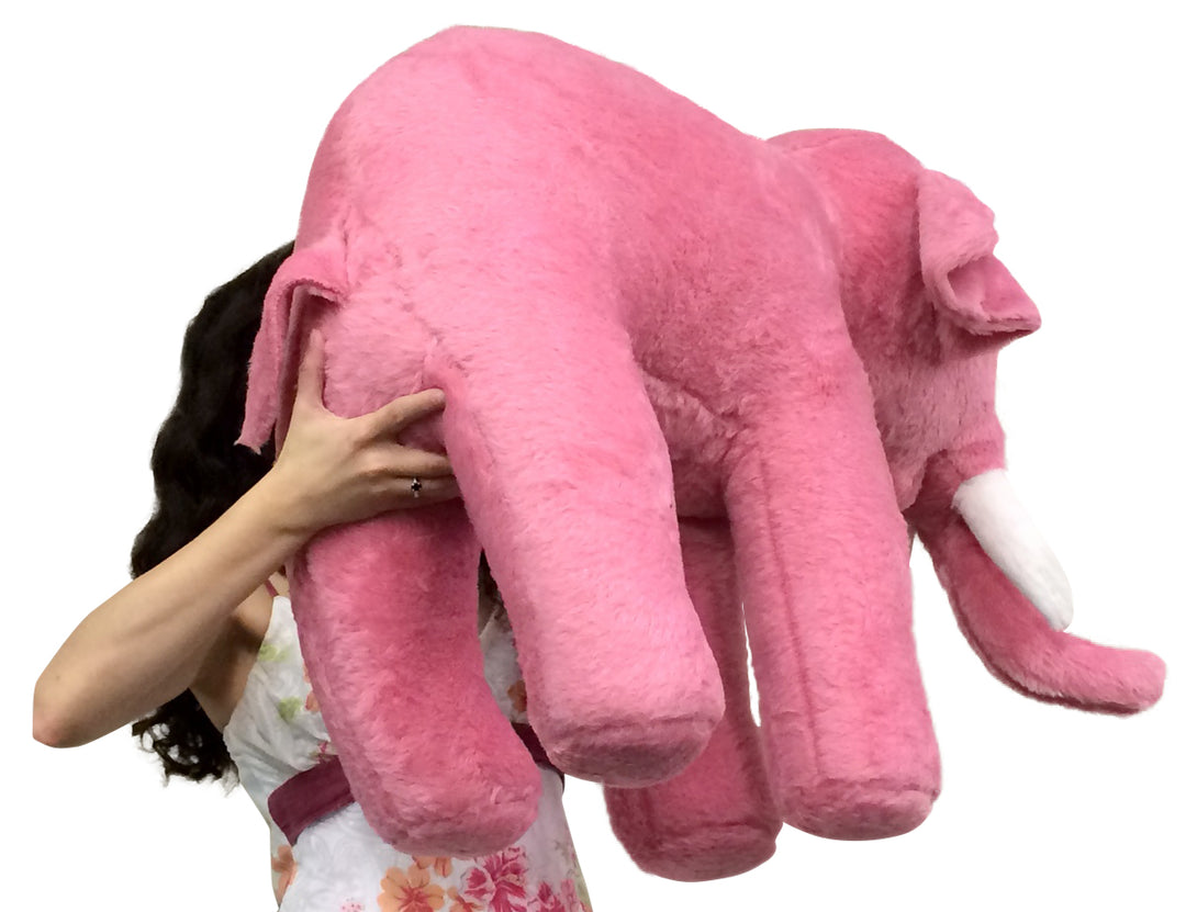 American Made Giant Stuffed Pink Elephant 3 Feet Long Soft Large Stuffed Animal
