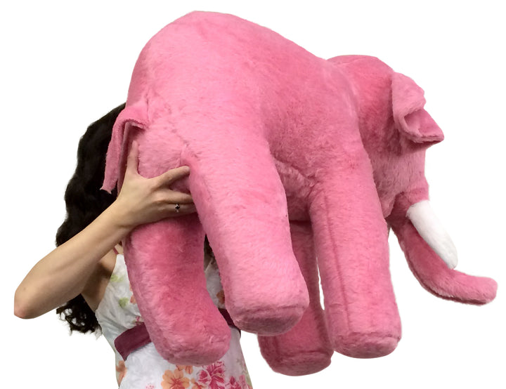 American Made Giant Stuffed Pink Elephant 3 Feet Long Soft Large Stuffed Animal