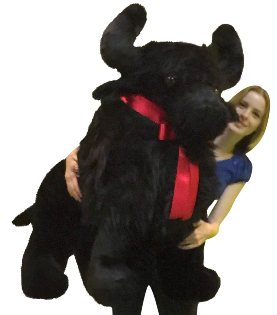American Made Giant Stuffed Black Buffalo Huge 44 Inches 112 cm Big Plush Brand Gigantic Plushie Animal Made in the USA