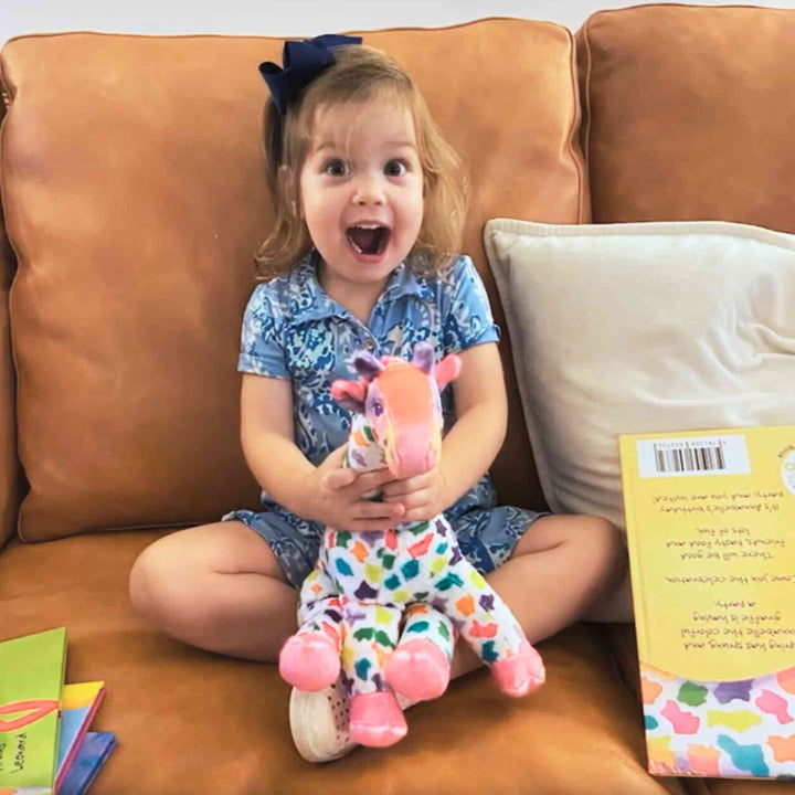 Annabelle the Stuffed Giraffe for Children 14-inch Soft Plush Toy with Optional 4-Book Set