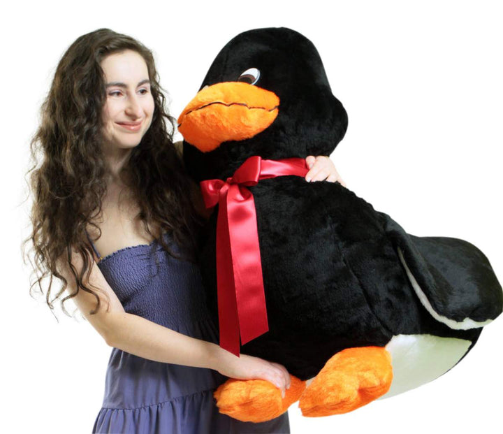 American Made Giant Stuffed Black Duck 36 Inch Soft Plush Ducky 3 Feet Big Plush