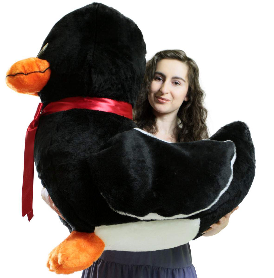 American Made Giant Stuffed Black Duck 36 Inch Soft Plush Ducky 3 Feet Big Plush