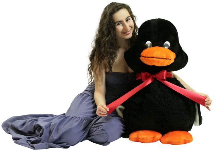 American Made Giant Stuffed Black Duck 36 Inch Soft Plush Ducky 3 Feet Big Plush