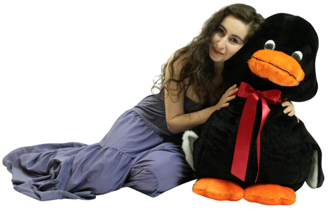 American Made Giant Stuffed Black Duck 36 Inch Soft Plush Ducky 3 Feet Big Plush