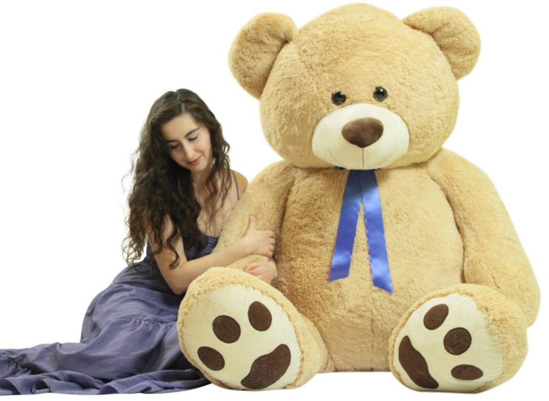 6 Foot Teddy Bear Soft Giant Stuffed Animal Beige Color, Stuffed by Hand in USA