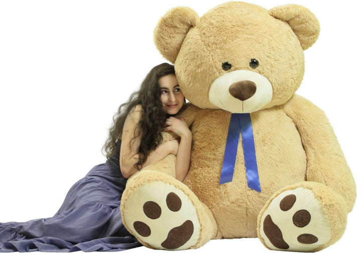 6 Foot Teddy Bear Soft Giant Stuffed Animal Beige Color, Stuffed by Hand in USA