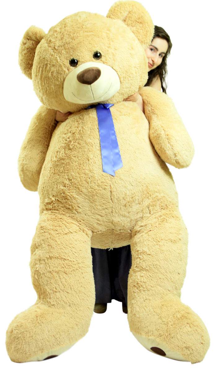 6 Foot Teddy Bear Soft Giant Stuffed Animal Beige Color, Stuffed by Hand in USA