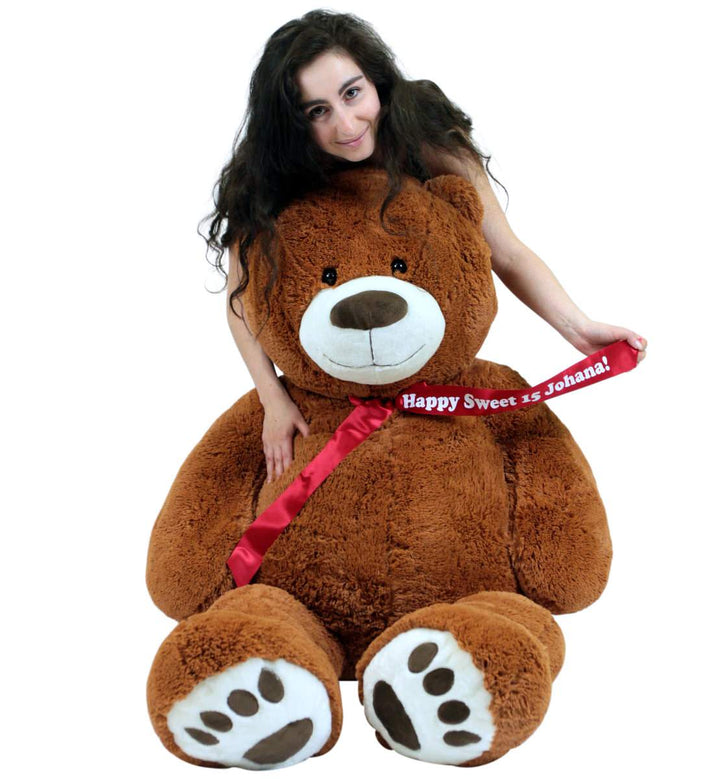 Personalized 5 Foot Teddy Bear Soft Life Size Big Plush Animal with Bigfoot Paws