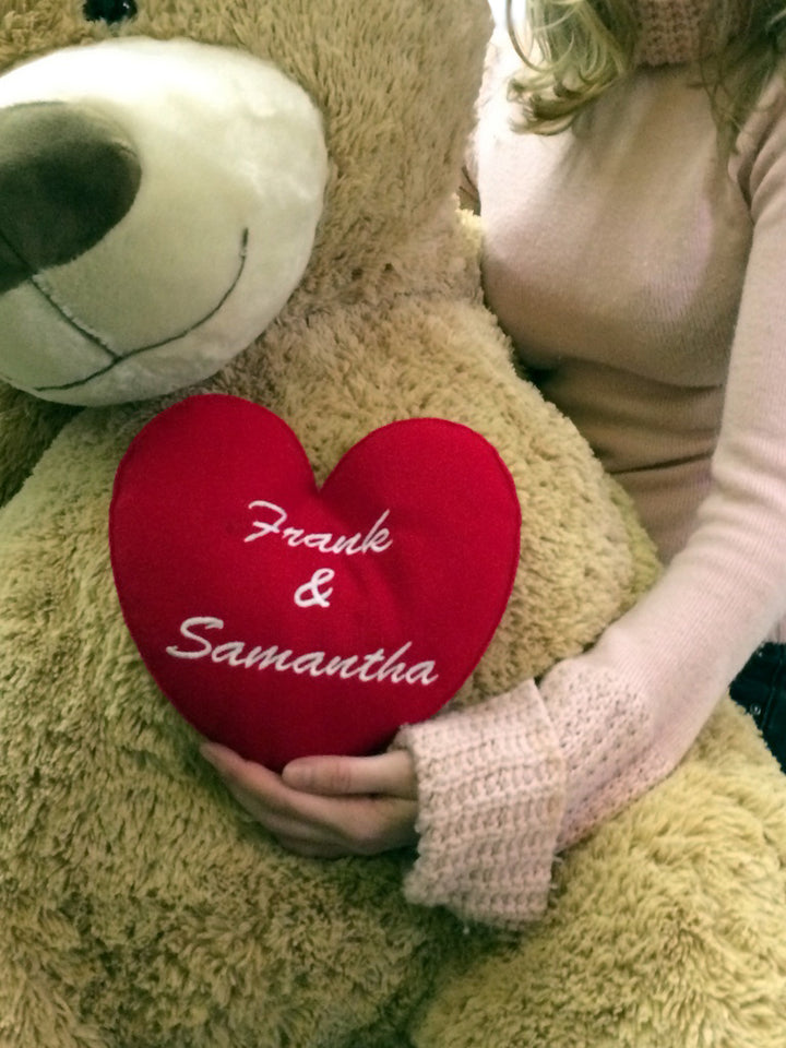 Your Custom Personalized Name or Message on 5 Foot Giant Teddy Bear, Has Customized Heart on Chest