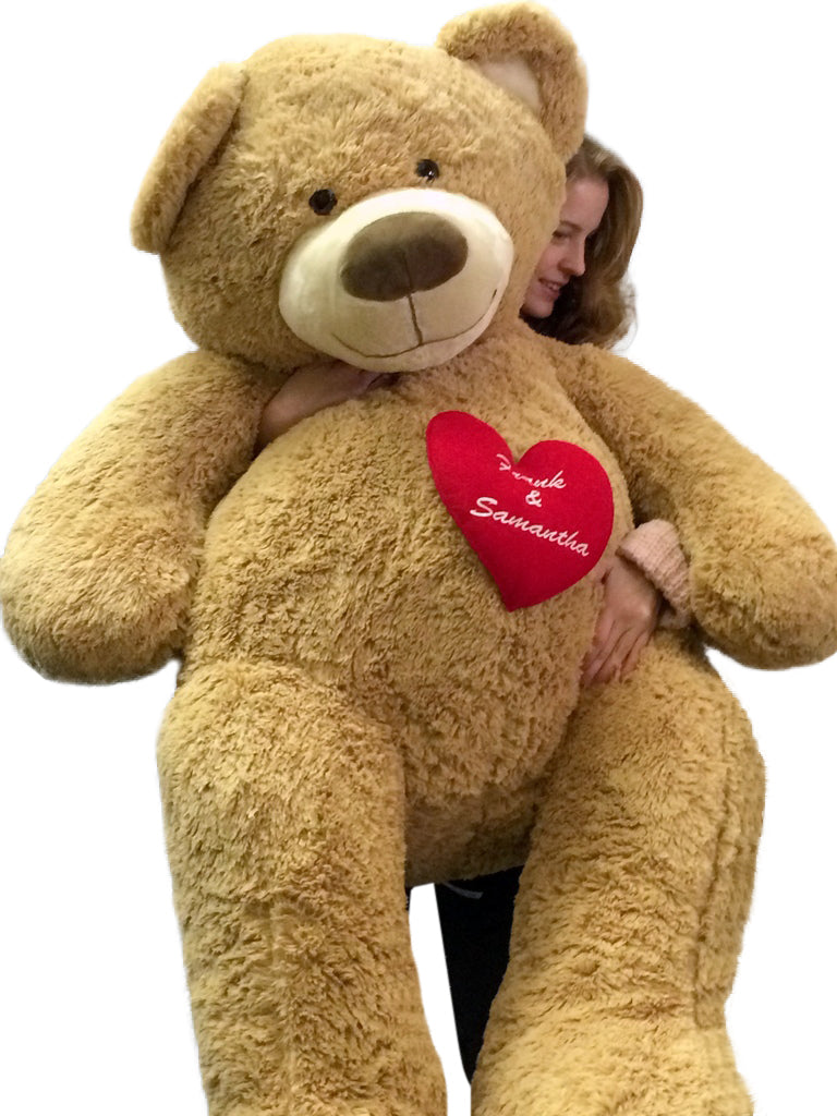 Your Custom Personalized Name or Message on 5 Foot Giant Teddy Bear, Has Customized Heart on Chest