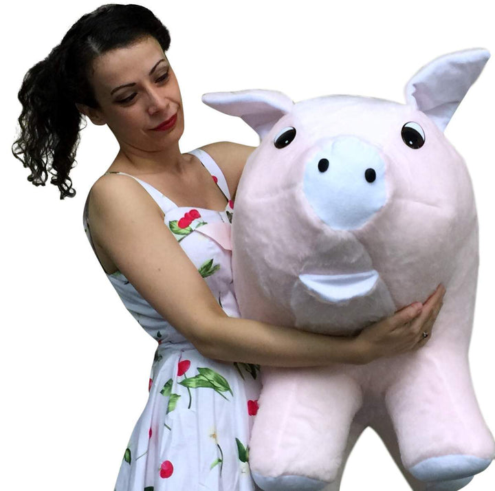American Made Giant Stuffed Pink Pig 32 Inch Soft Big Plush Hog Farm Animal