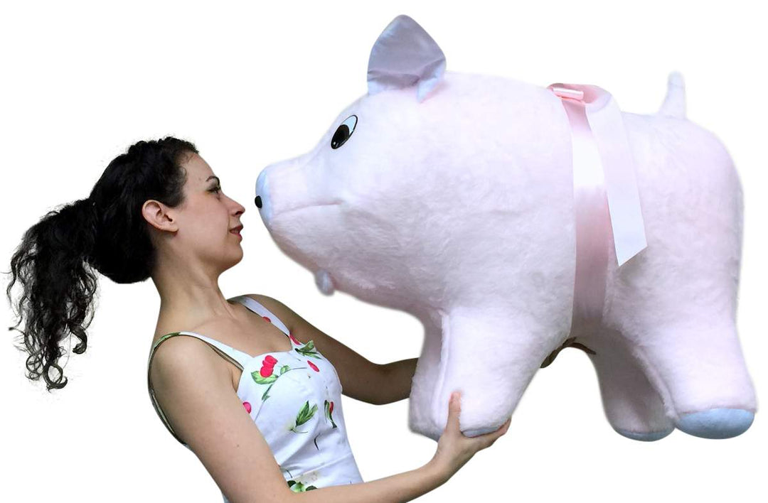 American Made Giant Stuffed Pink Pig 32 Inch Soft Big Plush Hog Farm Animal