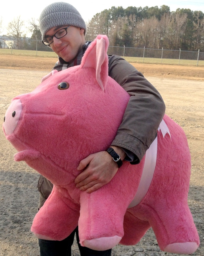 Giant Stuffed Pink Pig 32 inches Soft Made in theUSA America