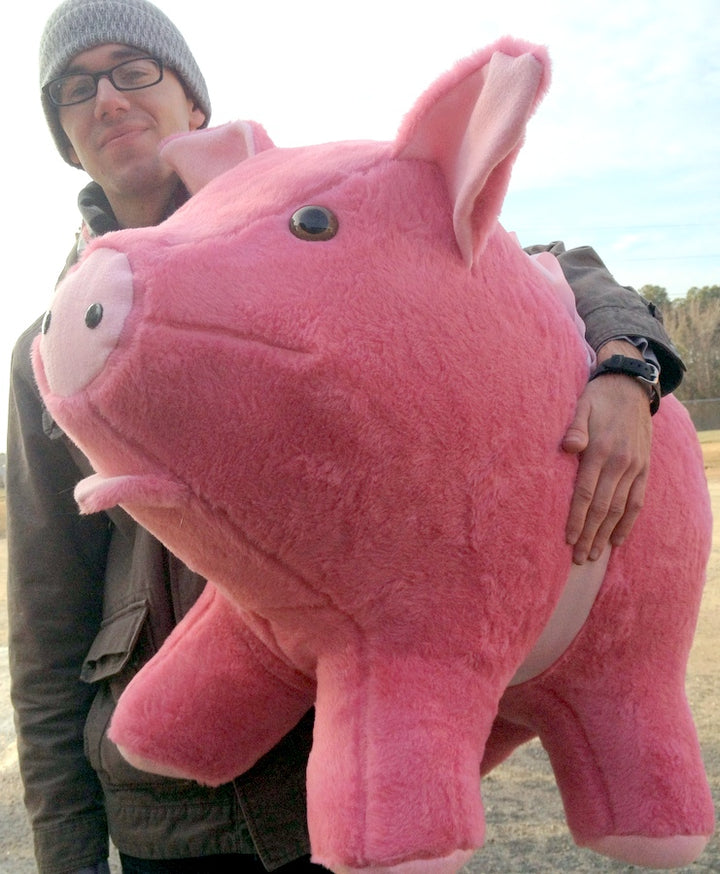 Giant Stuffed Pink Pig 32 inches Soft Made in theUSA America