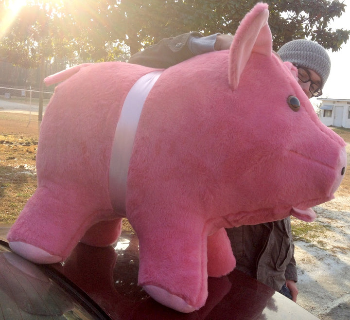 Giant Stuffed Pink Pig 32 inches Soft Made in theUSA America
