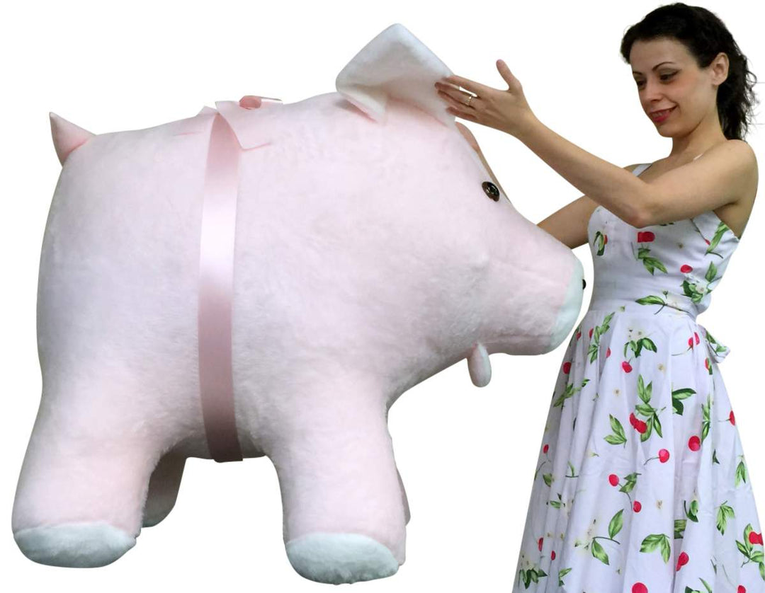 American Made Giant Stuffed Pig 40 Inches Pink Color Soft Made in the USA